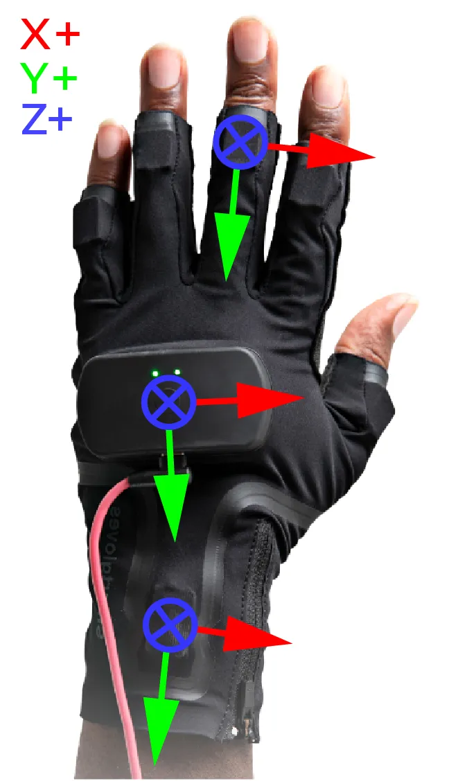 Smartgloves II coordinate frames